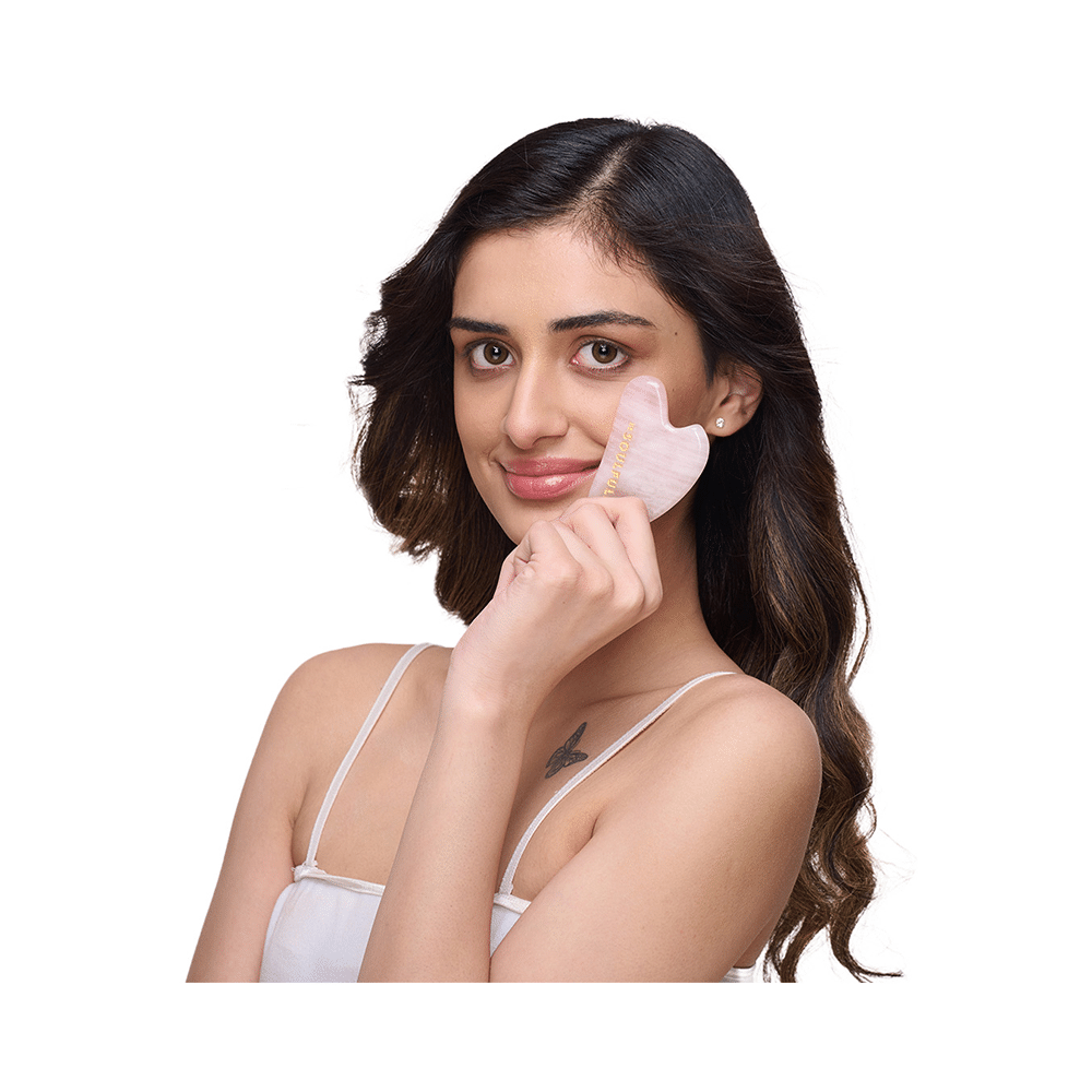 Be Soulfull Natural Rose Quartz Gua Sha Face Massaging Stone - Image 4