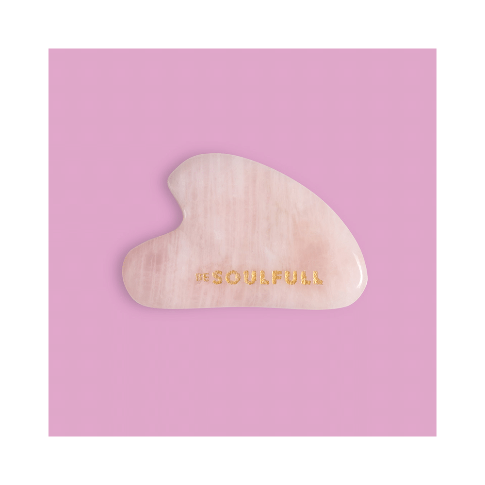 Be Soulfull Natural Rose Quartz Gua Sha Face Massaging Stone - Image 3