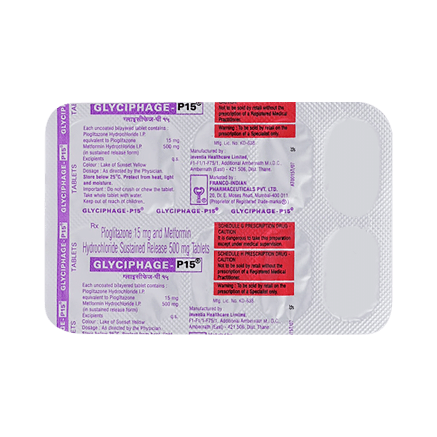 Glyciphage P 15 mg/500 mg Tablet SR - Image 5