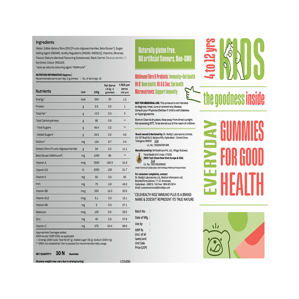 CeleHealth Kidz Immuno Plus Gummies Pink Guava - Image 3
