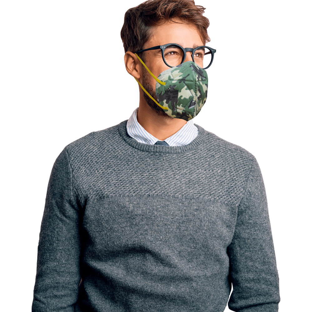 Venus V-Shwas Comfort FFP3 Fold Flat Face Mask Green Camo Large - Image 6