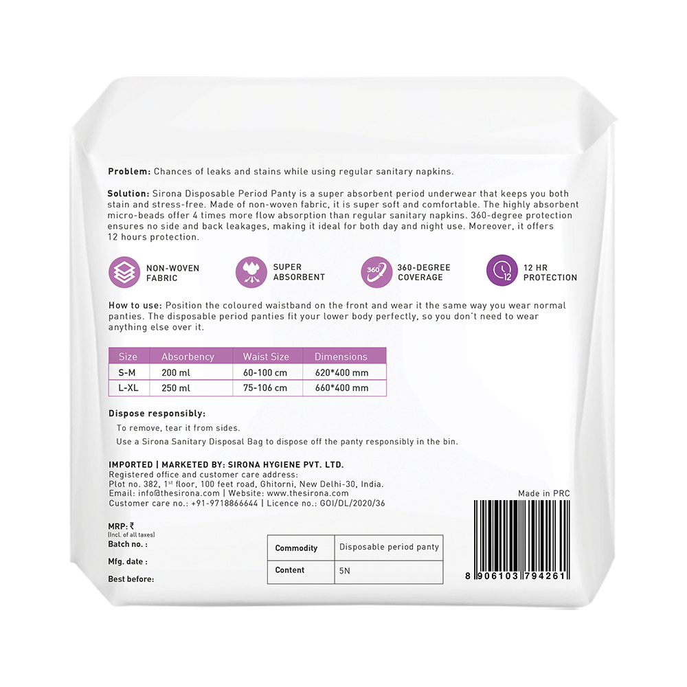 Sirona Disposable Period Panty L-XL - Image 2