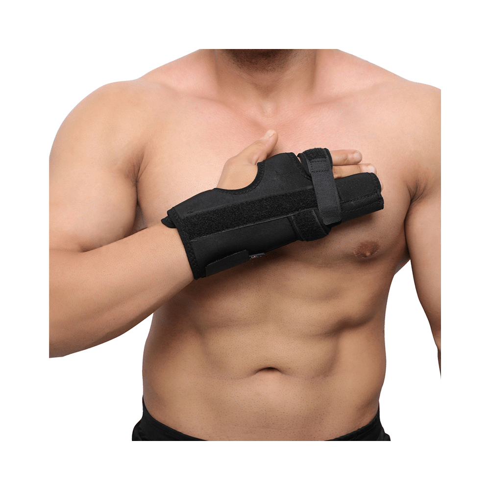 HealthAndYoga GuardNHeal Boxer Finger Splint Black Large - Image 8