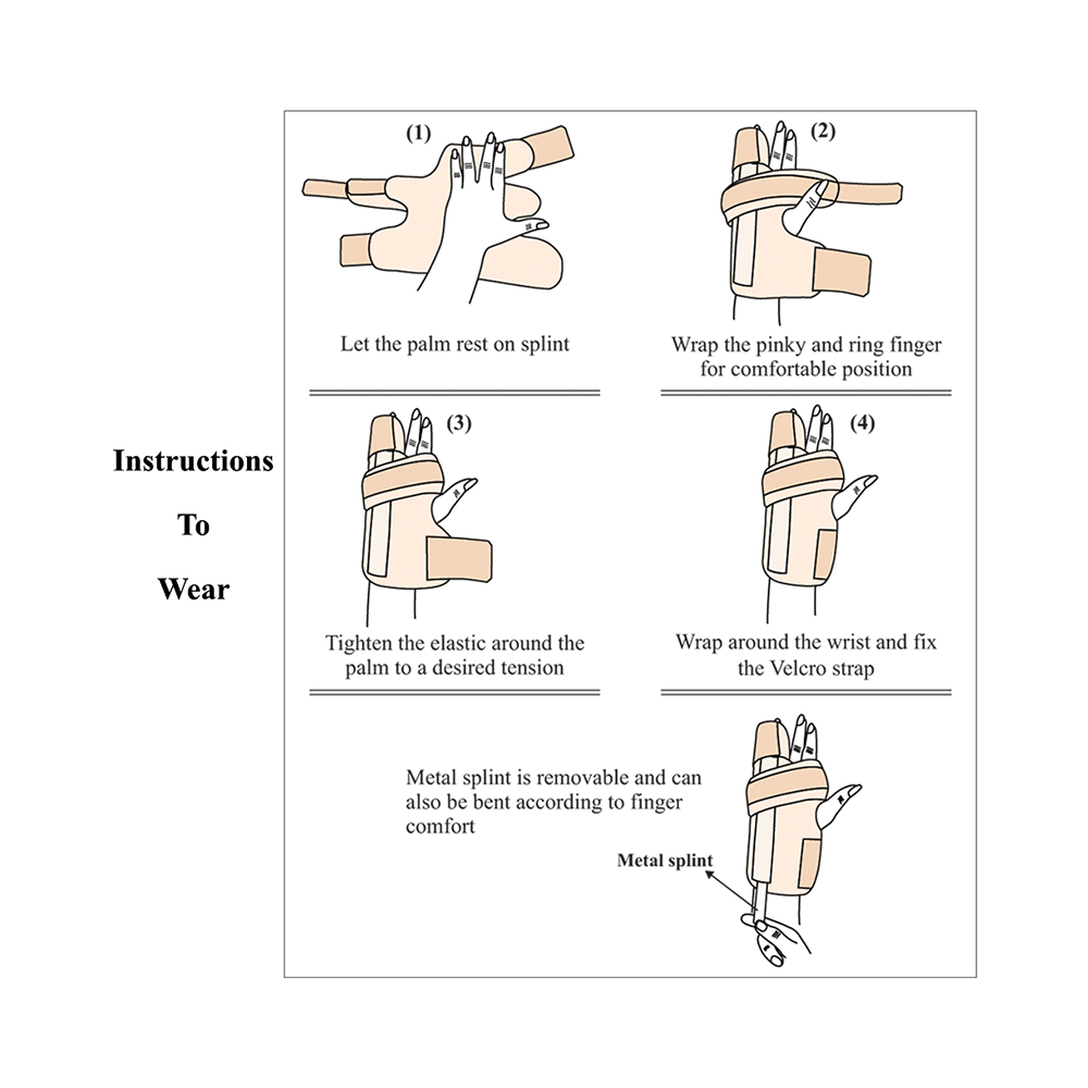 HealthAndYoga GuardNHeal Boxer Finger Splint Black Large - Image 2