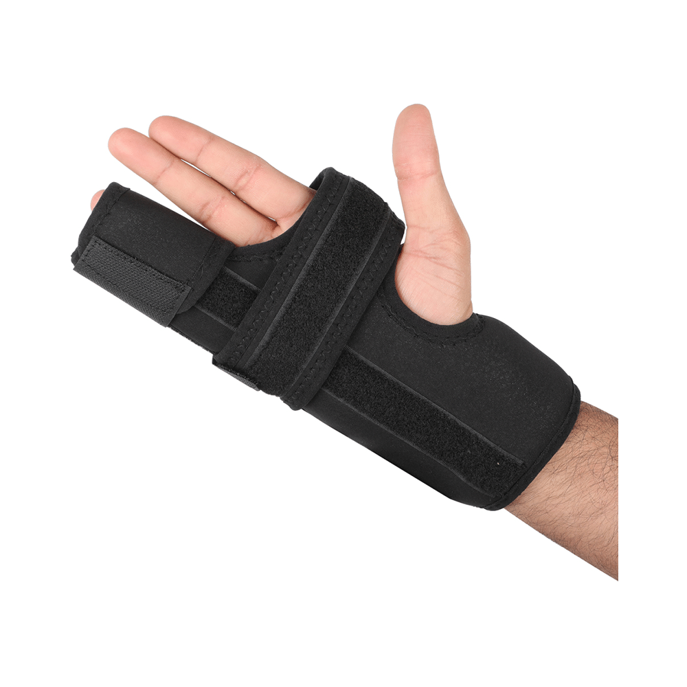 HealthAndYoga GuardNHeal Boxer Finger Splint Black Large - Image 1