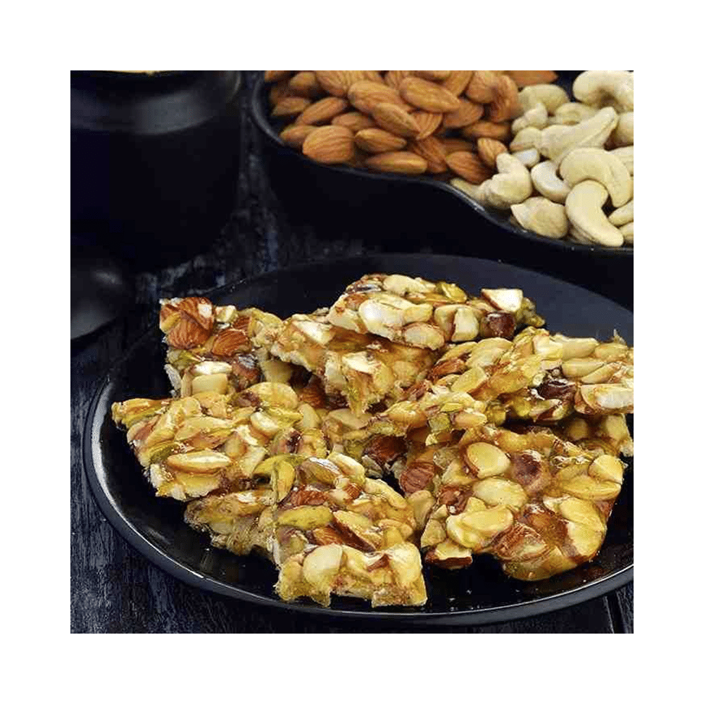 Dhampur Green Caramel Brittles Almond & Cashew Nuts Badam & Kaju Chikki - Image 3