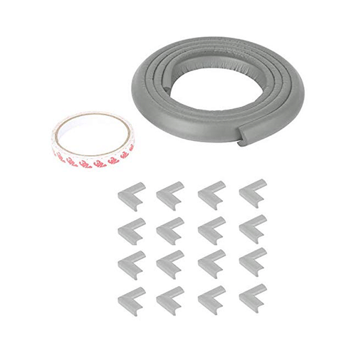 Safe-O-Kid Unique High Density L-Shaped 2mtr Long 4 Edge Guards with 16 Corner Cushions Grey