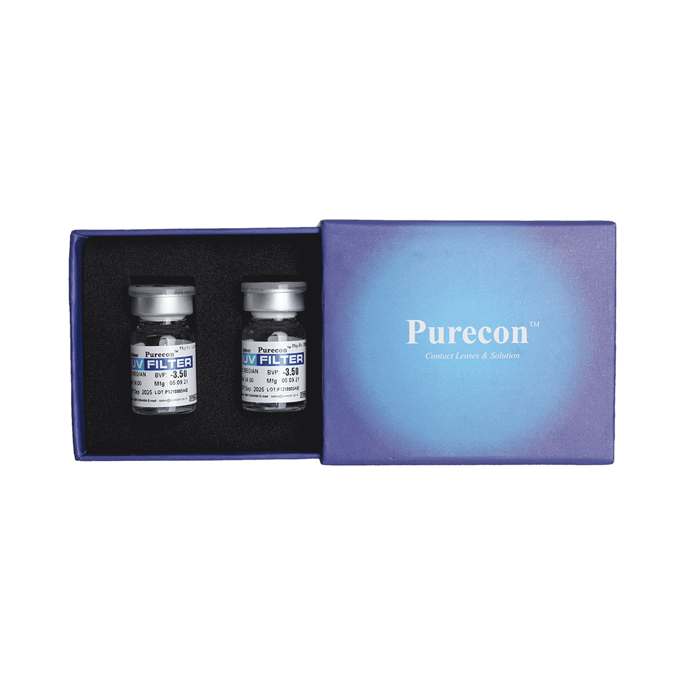 Purecon UV Filter Soft Contact Lens Optical Power -0.25 Blue - Image 3