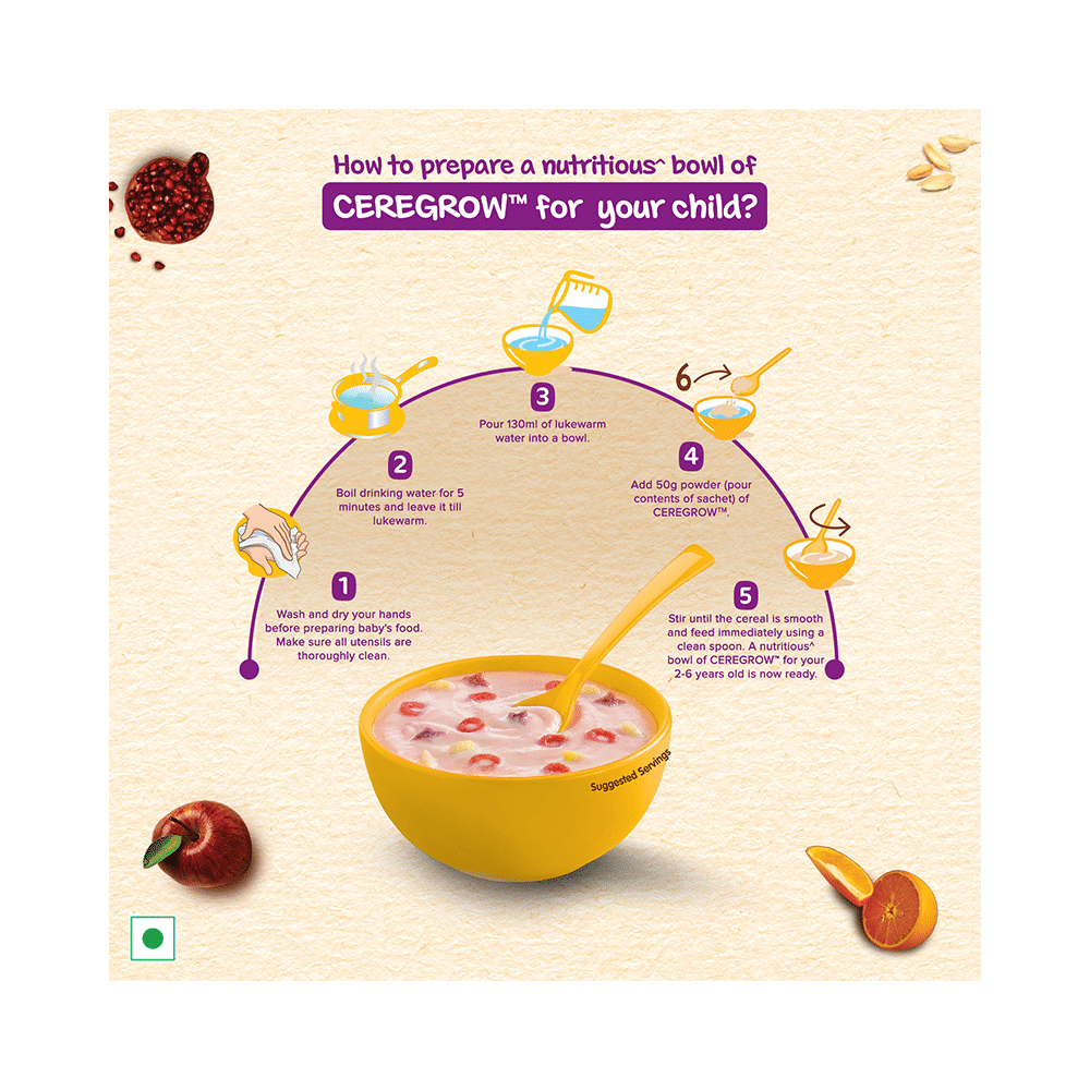 Nestle 2to6 Years Ceregrow Multigrain Cereal with Milk & Fruits Extra Saver Pack (50gm Each) - Image 7