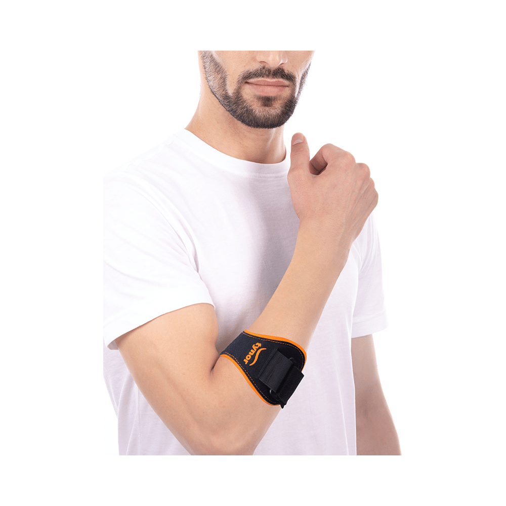 Tynor Tennis/Golfer's Elbow Support Pro Universal Orange & Black