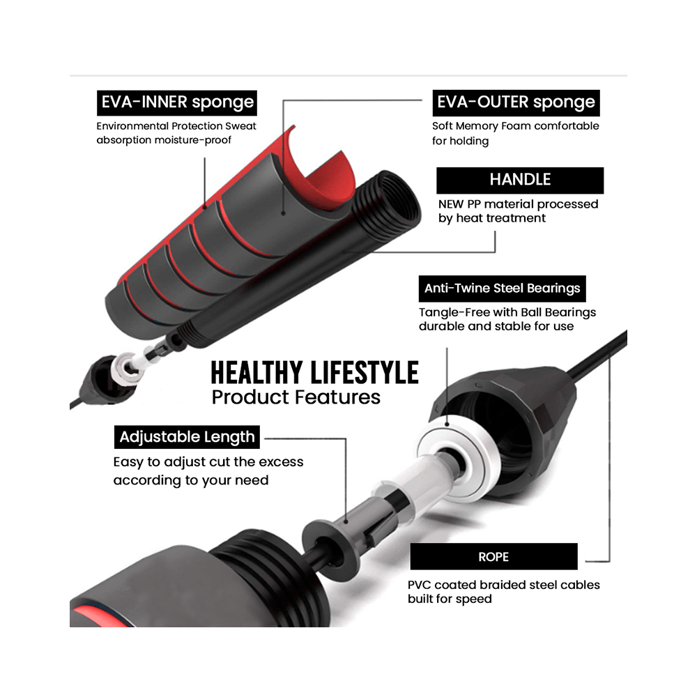 ActiveX Tangle Free Skipping Rope Red - Image 4