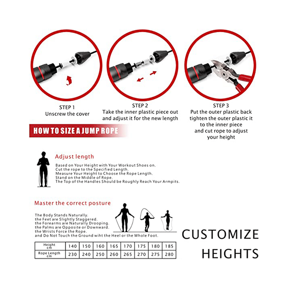 ActiveX Tangle Free Skipping Rope Red - Image 7