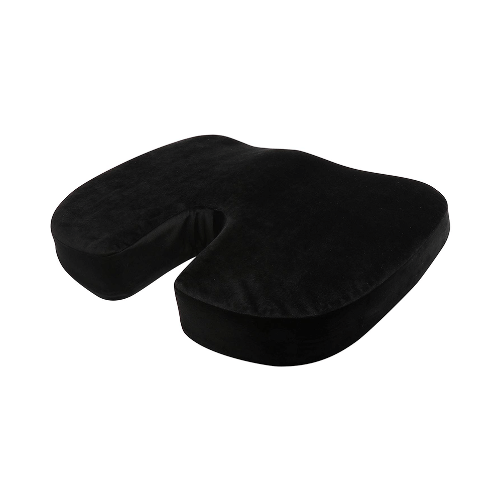 Sleepsia Advance Orthopaedic Coccyx Seat Cushion/Pillow with Memory Foam Black U Shaped - Image 2