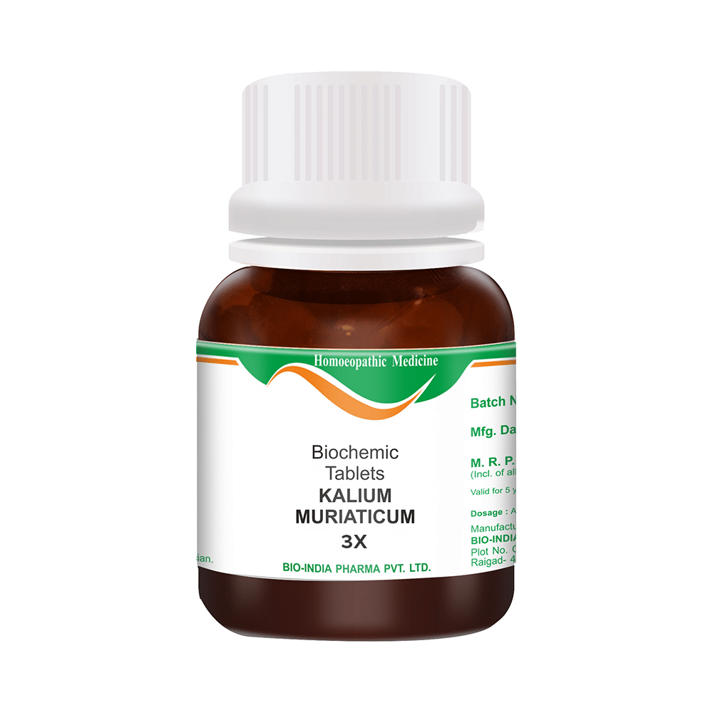 Bio India Kalium Muriaticum Biochemic Tablet 3X - Image 1