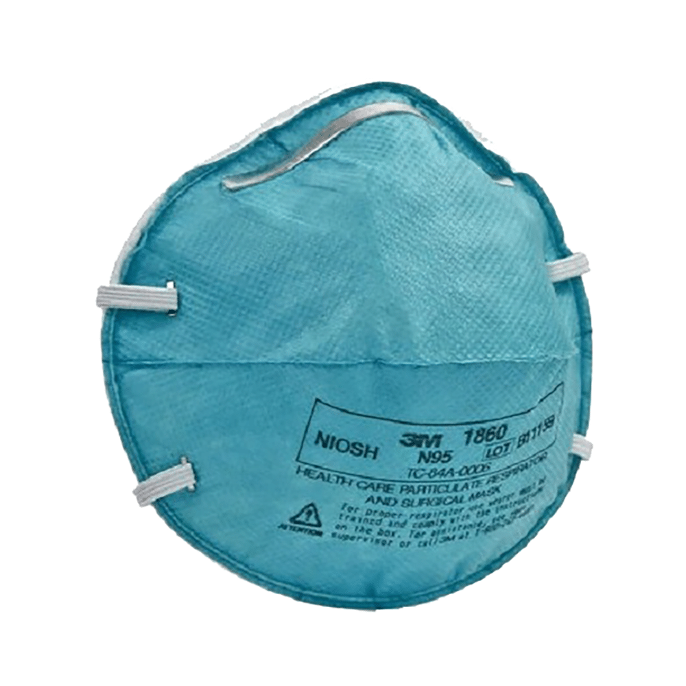 3M N95 1860 Health Care Particulate Respirator & Surgical Mask Teal Blue - Image 1