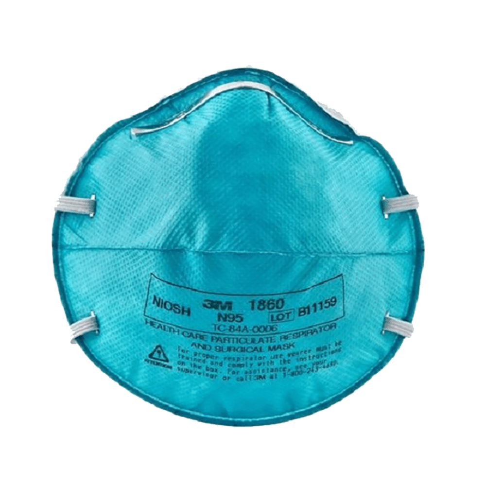 3M N95 1860 Health Care Particulate Respirator & Surgical Mask Teal Blue - Image 2