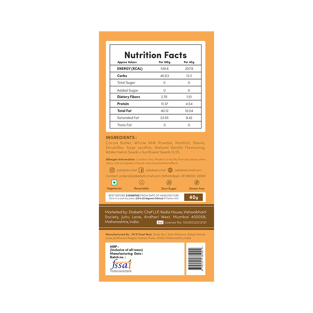 A Diabetic Chef Chocolate (40gm Each) Assorted Pack - Image 9