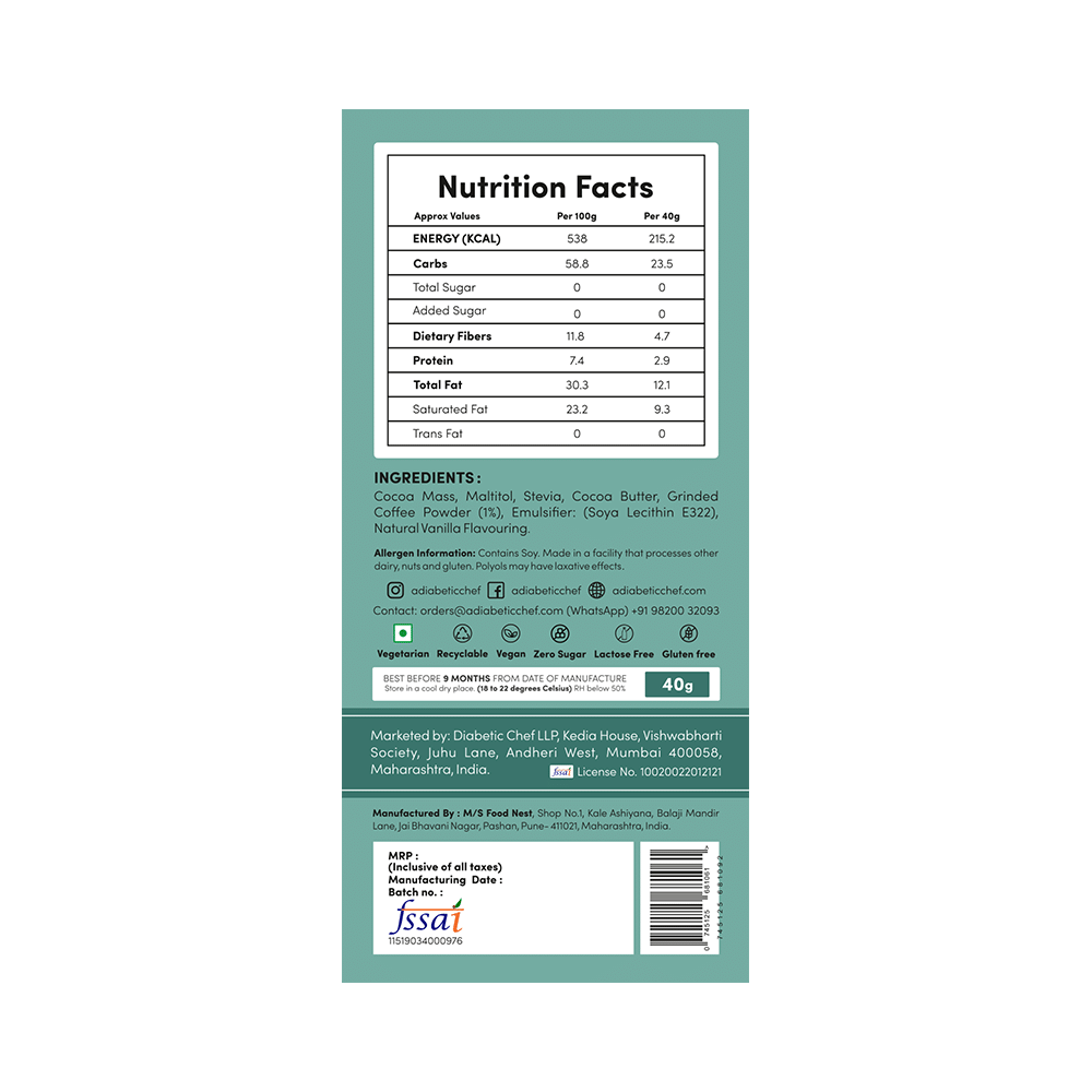 A Diabetic Chef Chocolate (40gm Each) Assorted Pack - Image 7