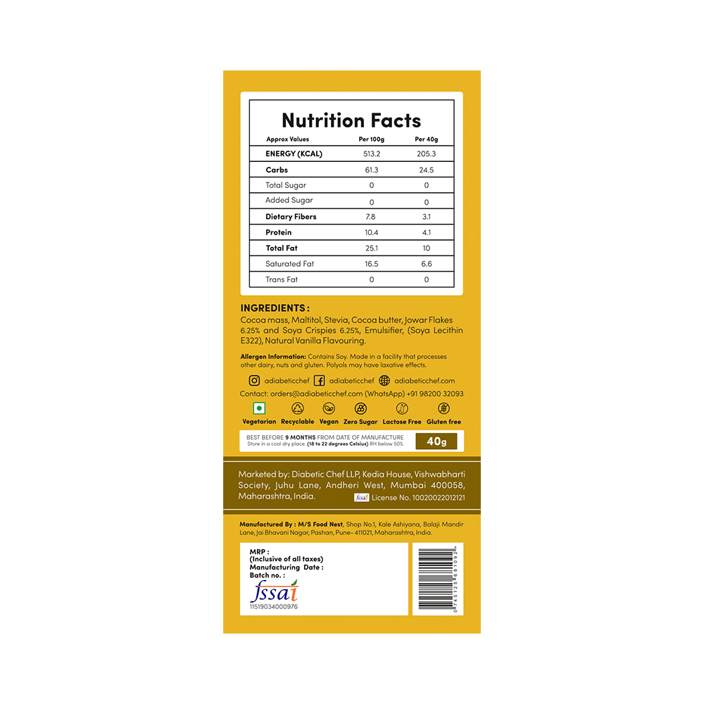 A Diabetic Chef Chocolate (40gm Each) Assorted Pack - Image 5