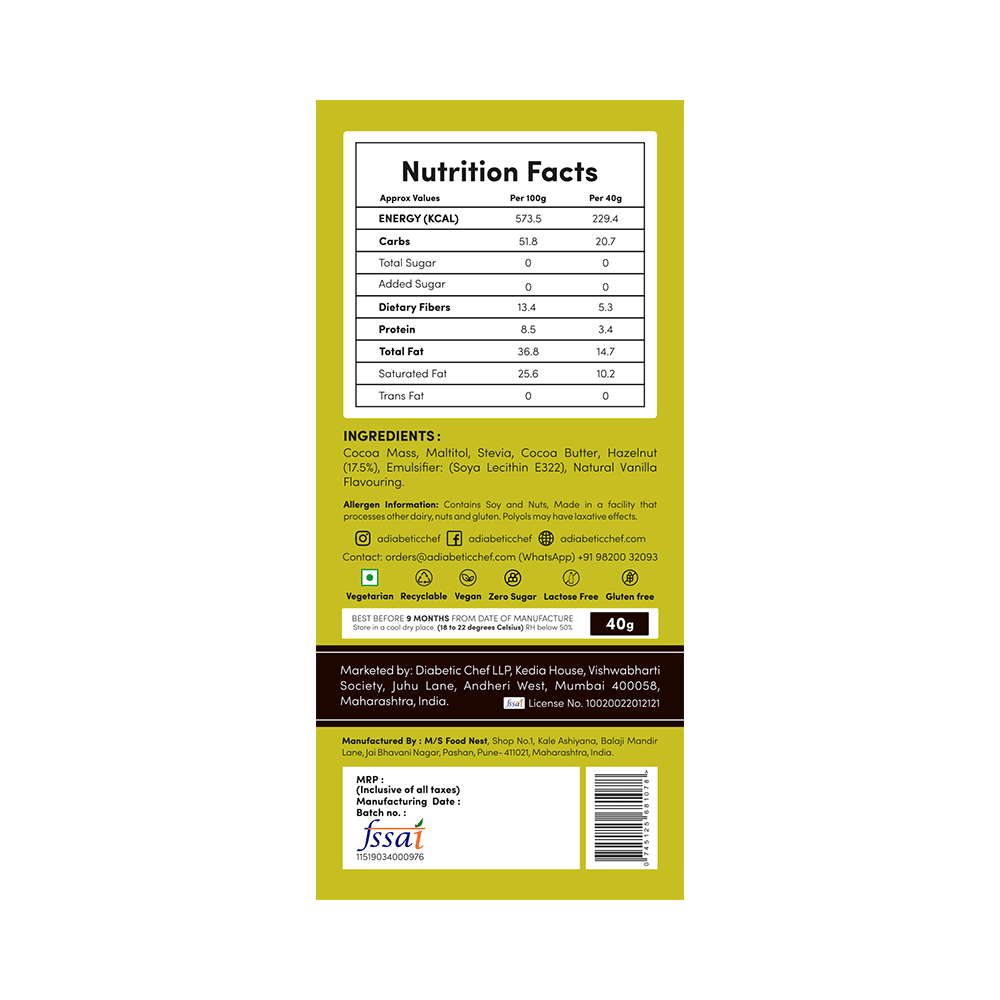 A Diabetic Chef Chocolate (40gm Each) Assorted Pack - Image 6