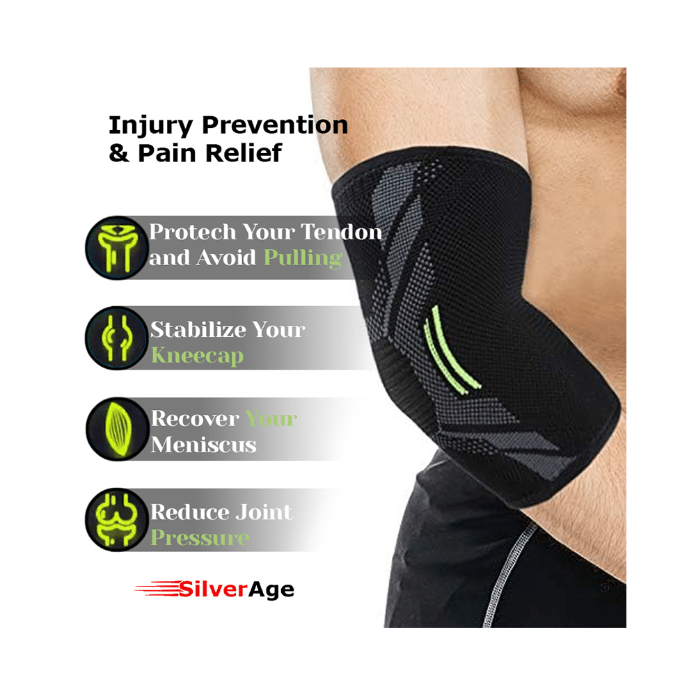 Haxor SilverAge Designer Elbow Support Black Large - Image 3