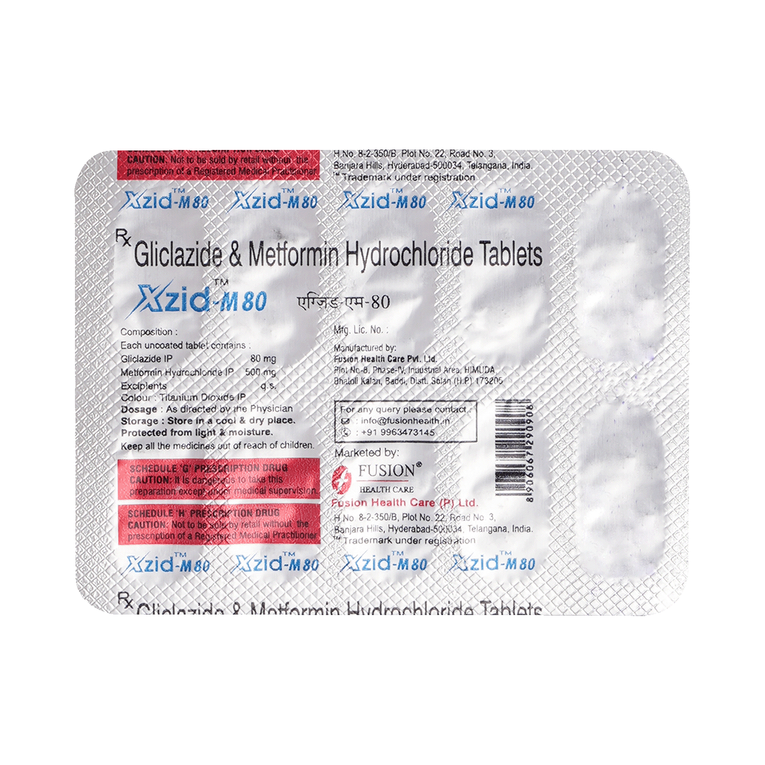 Xzid M 80mg/500mg Tablet XR - Image 3