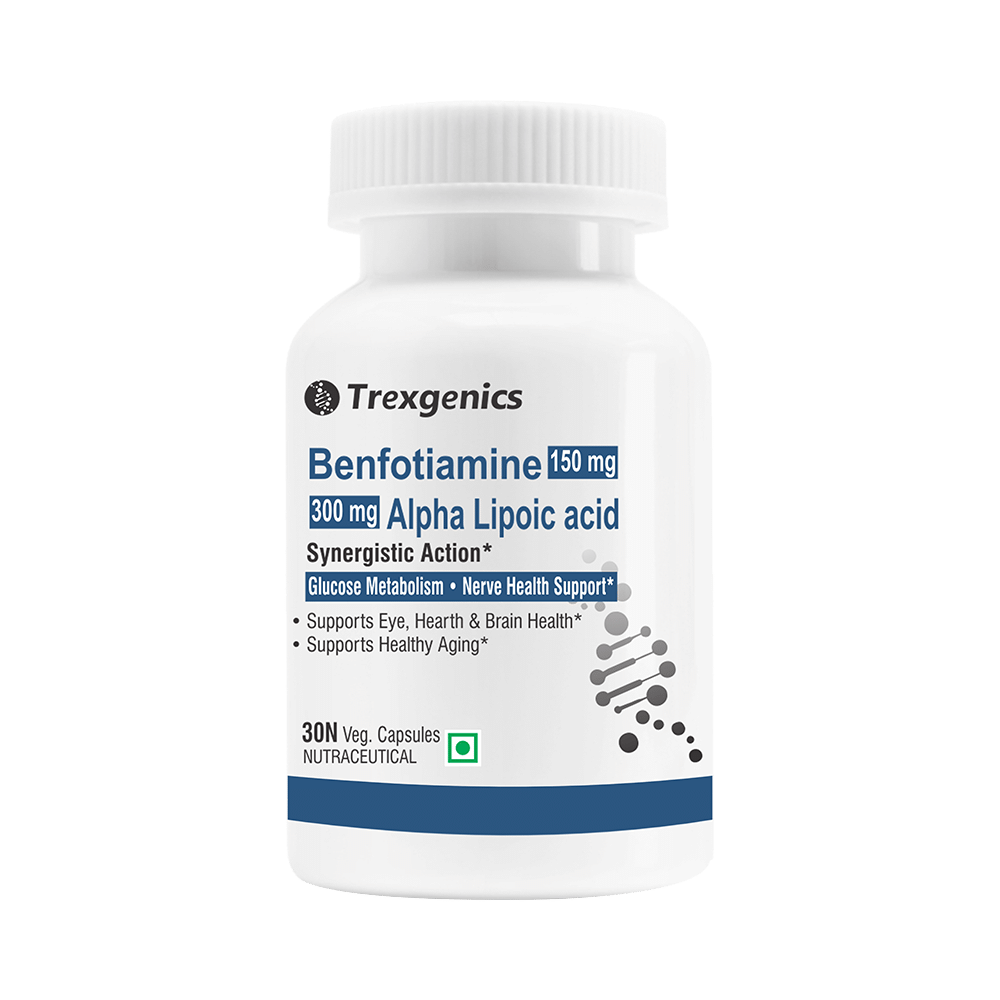 Trexgenics Benfotiamine 150mg Alpha Lipoic acid 300mg Veg Capsule