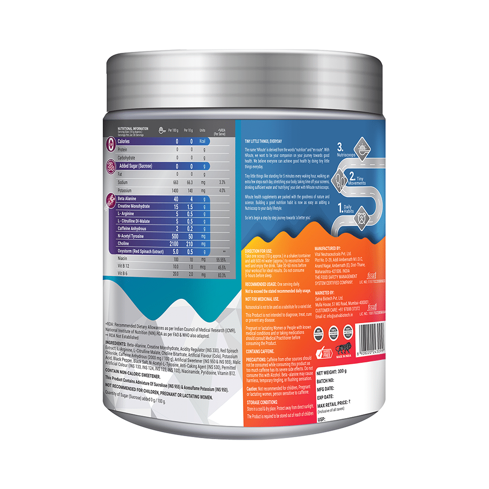 Nroute Power Fuel Pre-Workout Energy Powder Cola Thunder - Image 2