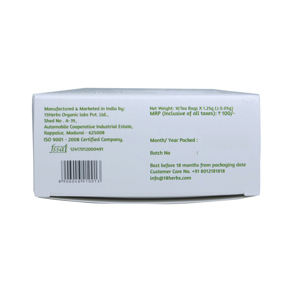 18 Herbs Organics Premium Green Tea Bag (1.25gm Each) - Image 3