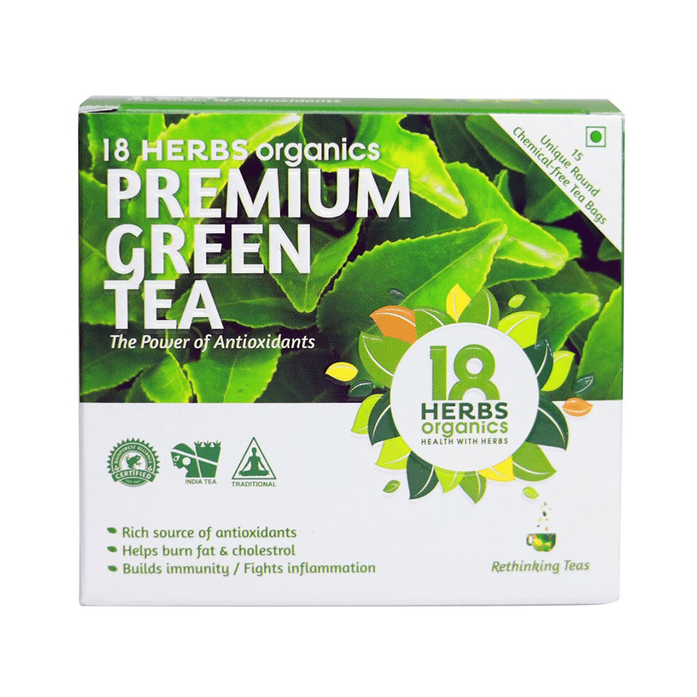 18 Herbs Organics Premium Green Tea Bag (1.25gm Each) - Image 1