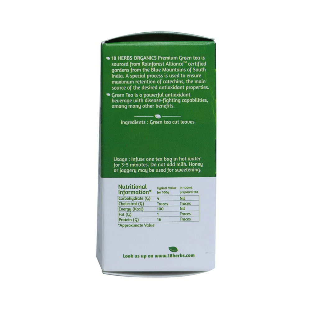 18 Herbs Organics Premium Green Tea Bag (1.25gm Each) - Image 2