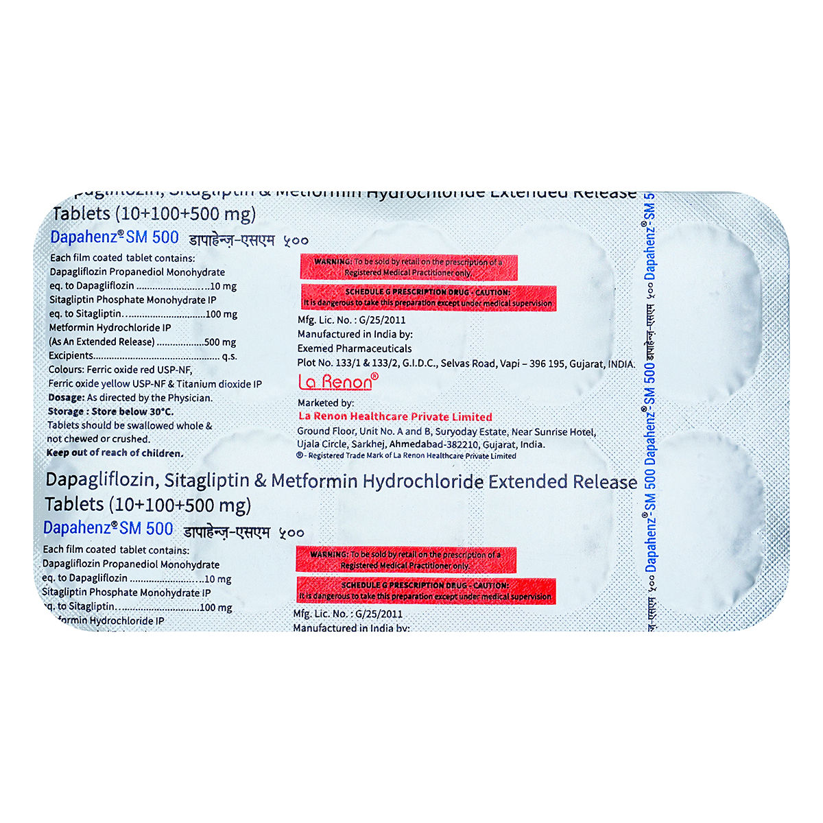 Dapahenz SM 10mg/500mg/100mg Tablet