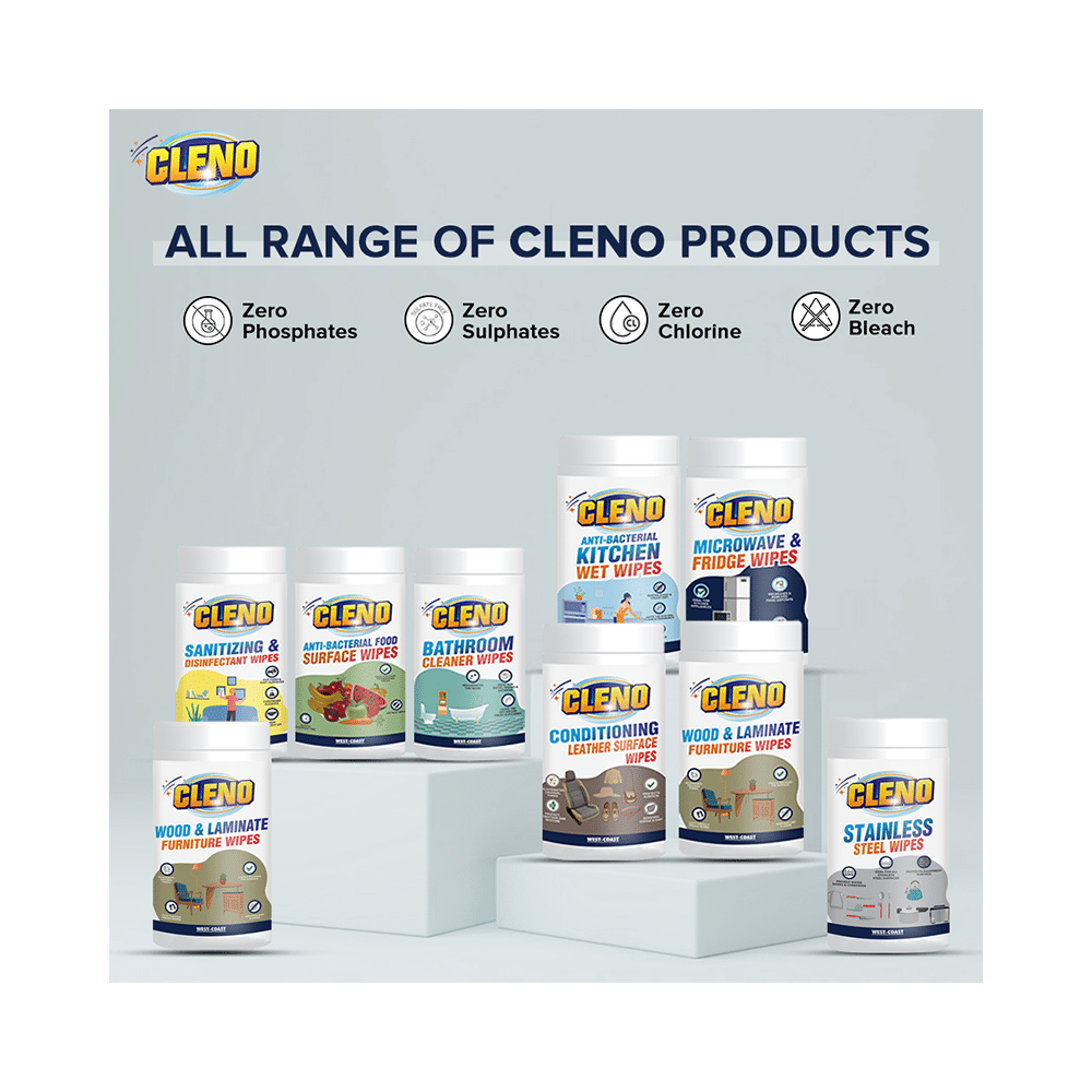 Cleno Bathroom Cleaner Wipes (50 Each) - Image 8
