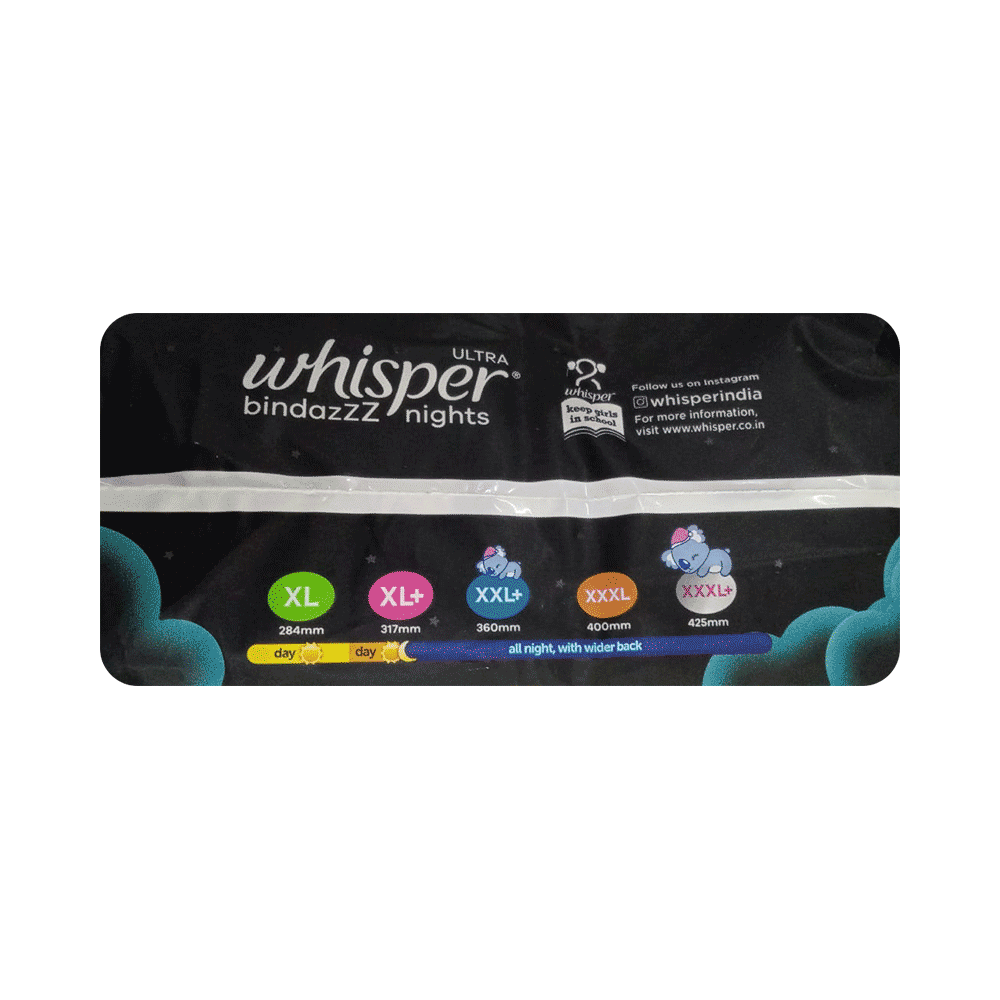 Whisper Ultra Bindazzz Nights Pads XL+ - Image 3