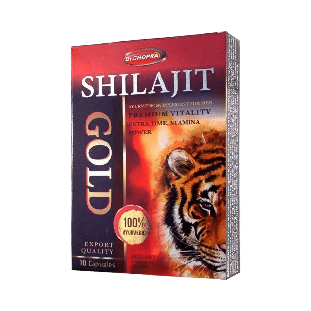 Dr Chopra 100% Ayurvedic Shilajit Gold Capsule for Men (10 Each)