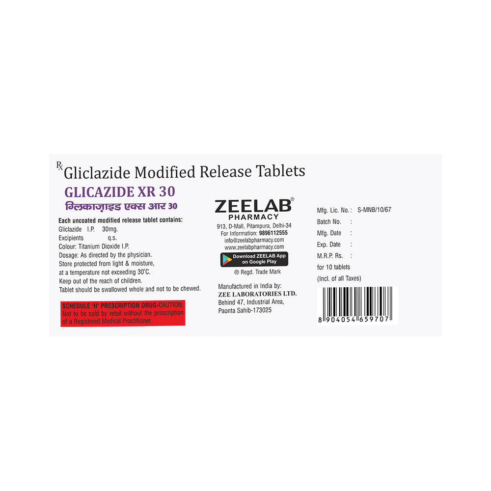 Glicazide XR 30 Tablet - Image 2