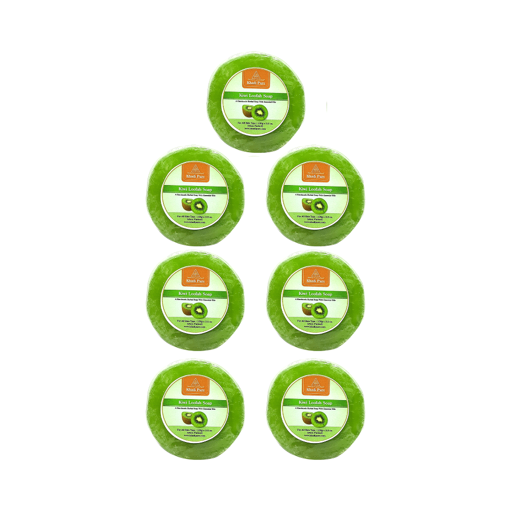 Khadi Pure Kiwi Loofah Soap (125gm Each) - Image 1
