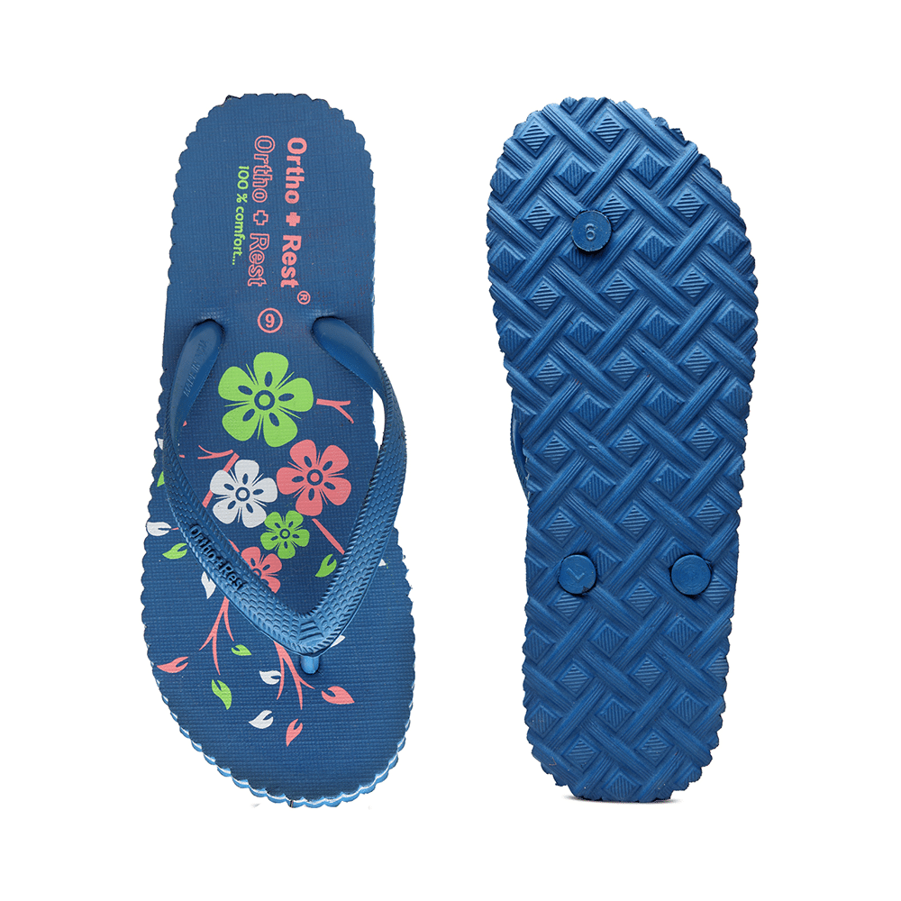 Ortho + Rest Women's Cool Extra Soft and Comfortable Orthopedic Flip Flops for Home Daily Use Blue 7 - Image 7