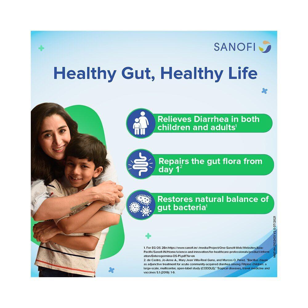 Enterogermina Probiotic Supplement for Diarrhoea & Gut Health | For Kids & Adults | Lactose, Sugar & Gluten-free - Image 5