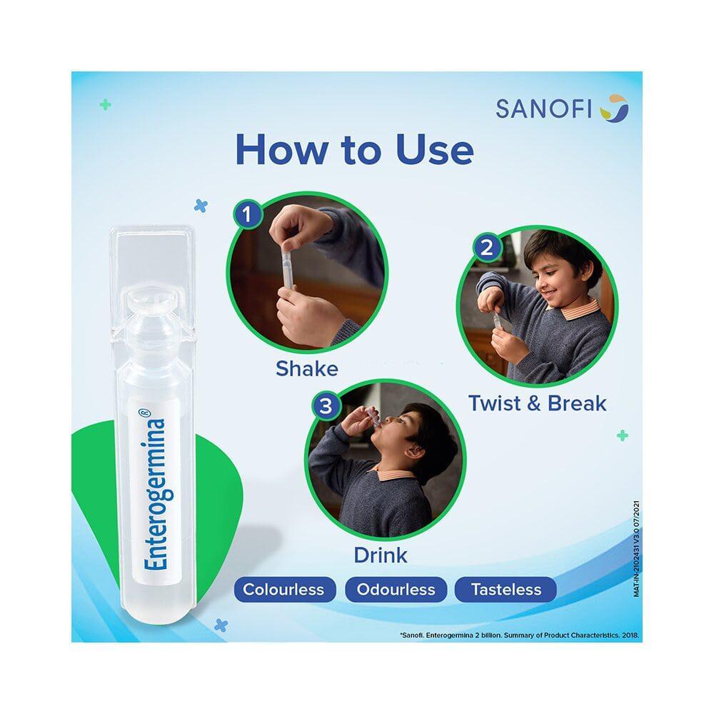 Enterogermina Probiotic Supplement for Diarrhoea & Gut Health | For Kids & Adults | Lactose, Sugar & Gluten-free - Image 7