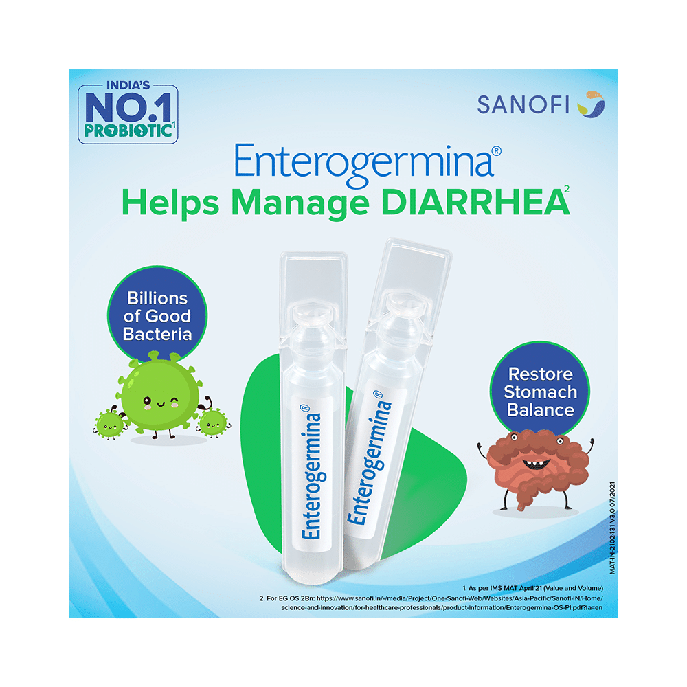 Enterogermina Probiotic Supplement for Diarrhoea & Gut Health | For Kids & Adults | Lactose, Sugar & Gluten-free - Image 4