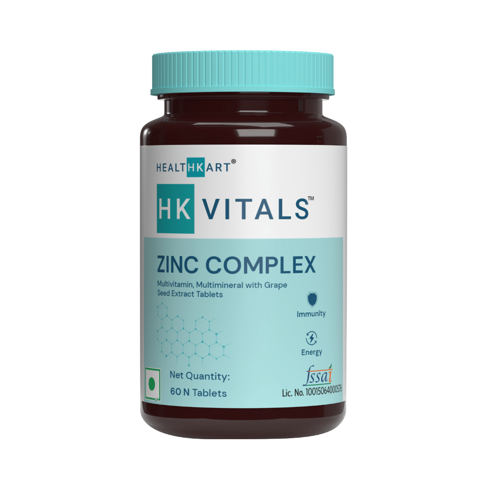 Healthkart HK Vitals Zinc Complex | Multivitamin & Multimineral with Grape Seed Extract for Energy & Immunity | Tablet - Image 1