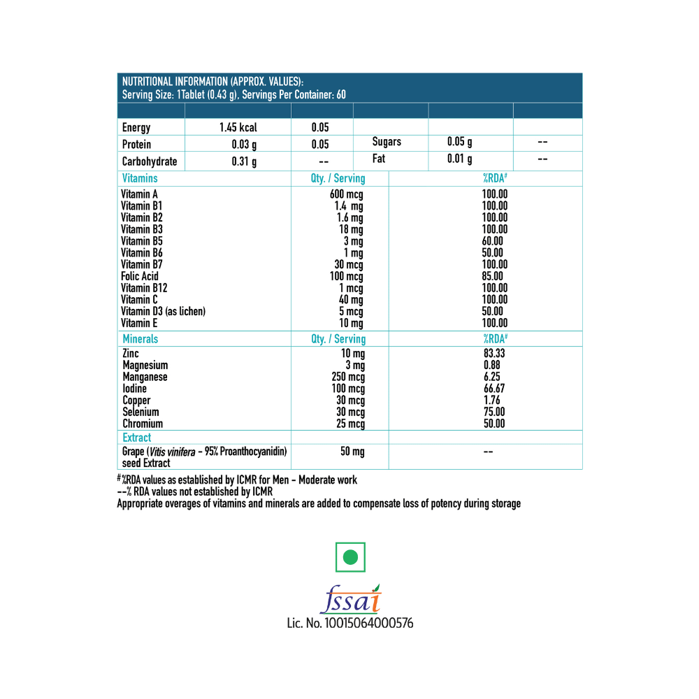 Healthkart HK Vitals Zinc Complex | Multivitamin & Multimineral with Grape Seed Extract for Energy & Immunity | Tablet - Image 5