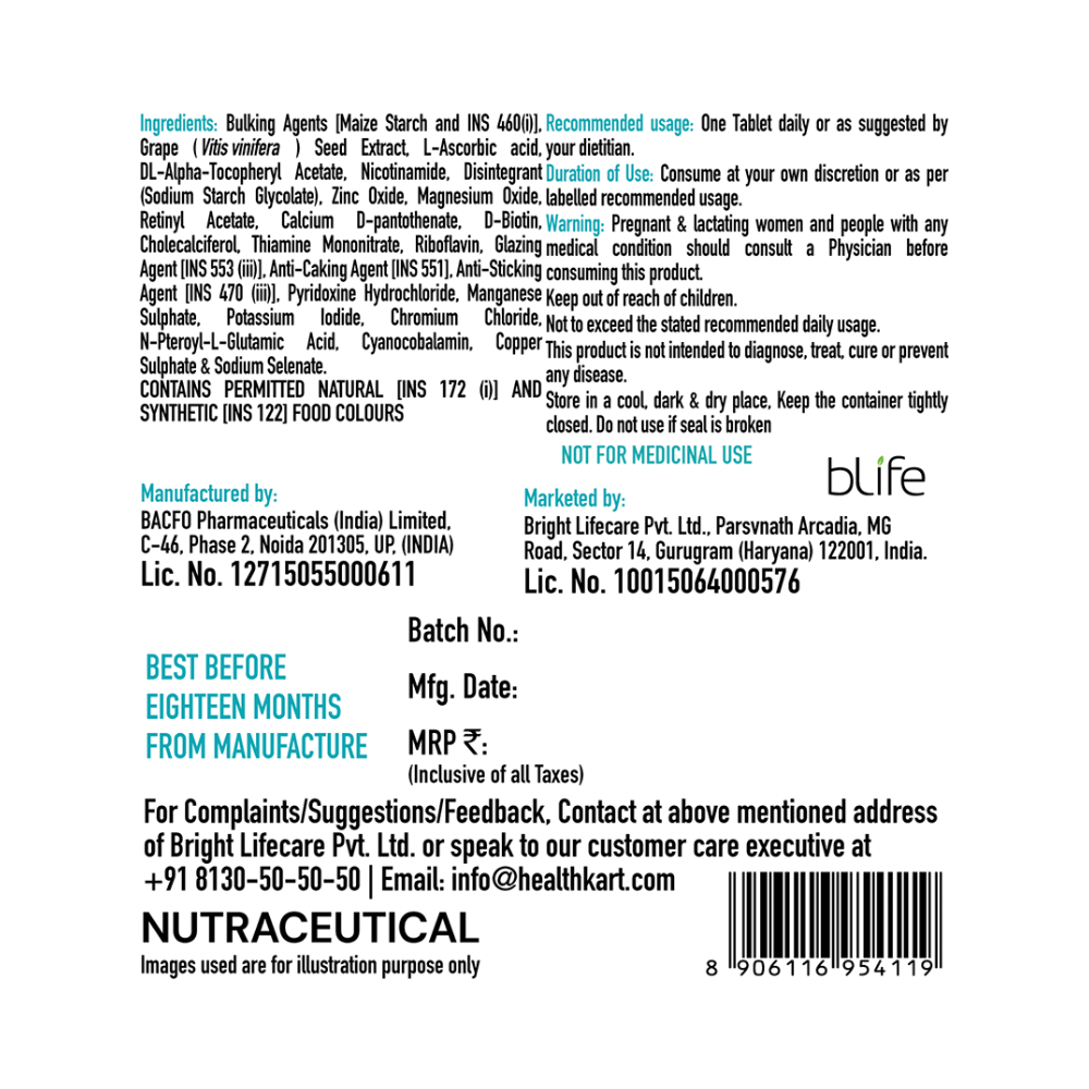 Healthkart HK Vitals Zinc Complex | Multivitamin & Multimineral with Grape Seed Extract for Energy & Immunity | Tablet - Image 4