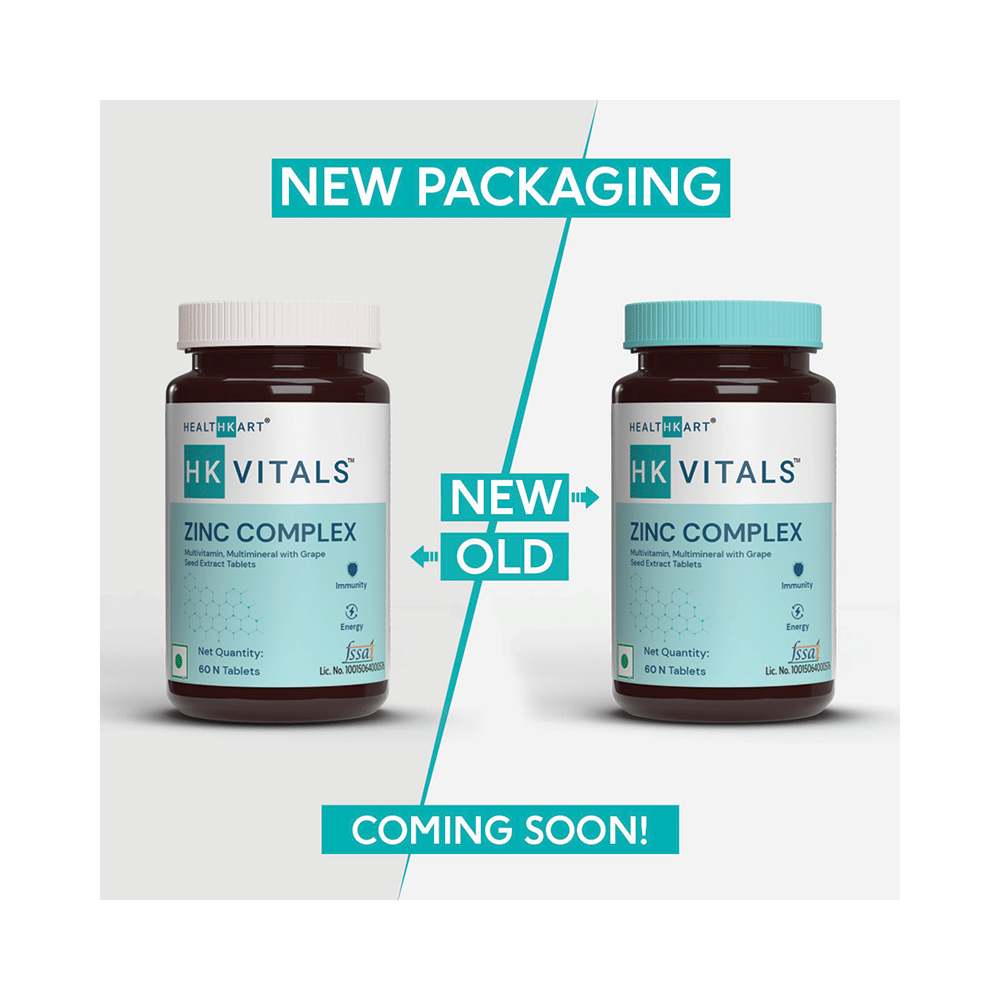 Healthkart HK Vitals Zinc Complex | Multivitamin & Multimineral with Grape Seed Extract for Energy & Immunity | Tablet - Image 6