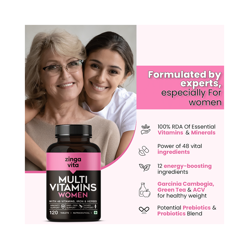 Zingavita Combo Pack of Multivitamin Tablet for Men Multivitamin Tablet for Women (120 Each) - Image 15