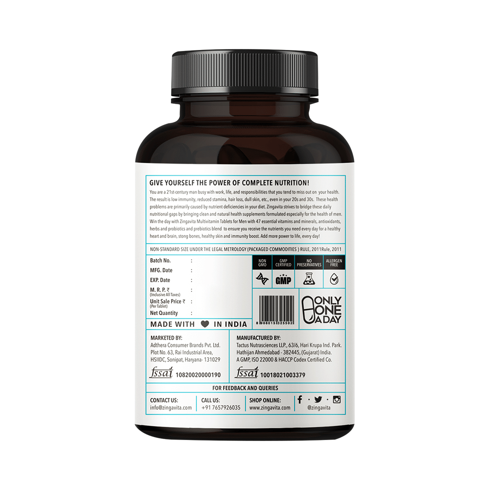 Zingavita Combo Pack of Multivitamin Tablet for Men Multivitamin Tablet for Women (120 Each) - Image 3