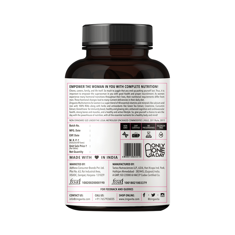 Zingavita Combo Pack of Multivitamin Tablet for Men Multivitamin Tablet for Women (120 Each) - Image 11