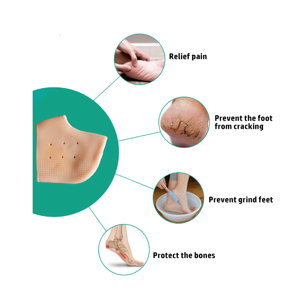 Healthgenie Silicone Gel Heel Pad Socks Aloevera Fragrance - Image 3
