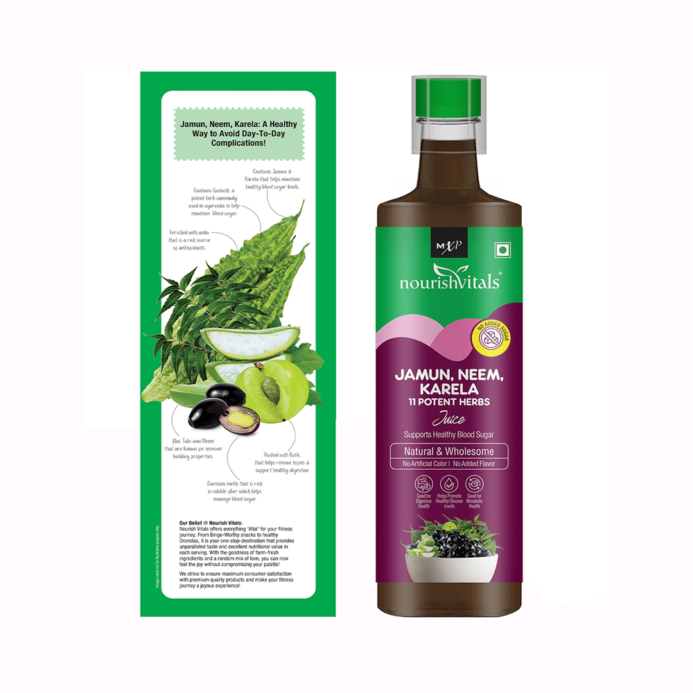 NourishVitals Jamun, Neem, Karela & 11 Potent Herbs Juice (500ml Each) - Image 9